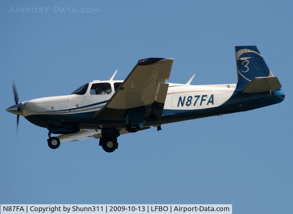 N87FA, 2008 Mooney M20R Ovation C/N 29-0514, Landing rwy 32L