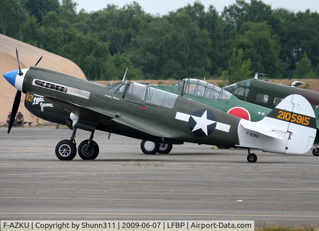 F-AZKU, 1942 Curtiss P-40N Warhawk C/N 29677, Used as a demo during LFBP Airshow 2009