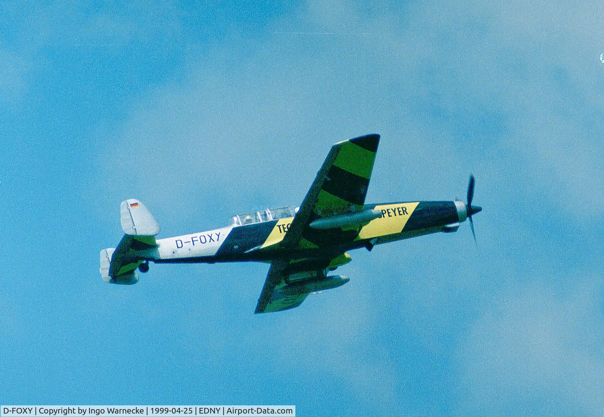 D-FOXY, F+W C-3605 Schlepp C/N 315, Eidgenössisches Flugzeugwerk (F+W) Emmen C-3605 Schlepp at the Aero 1999, Friedrichshafen