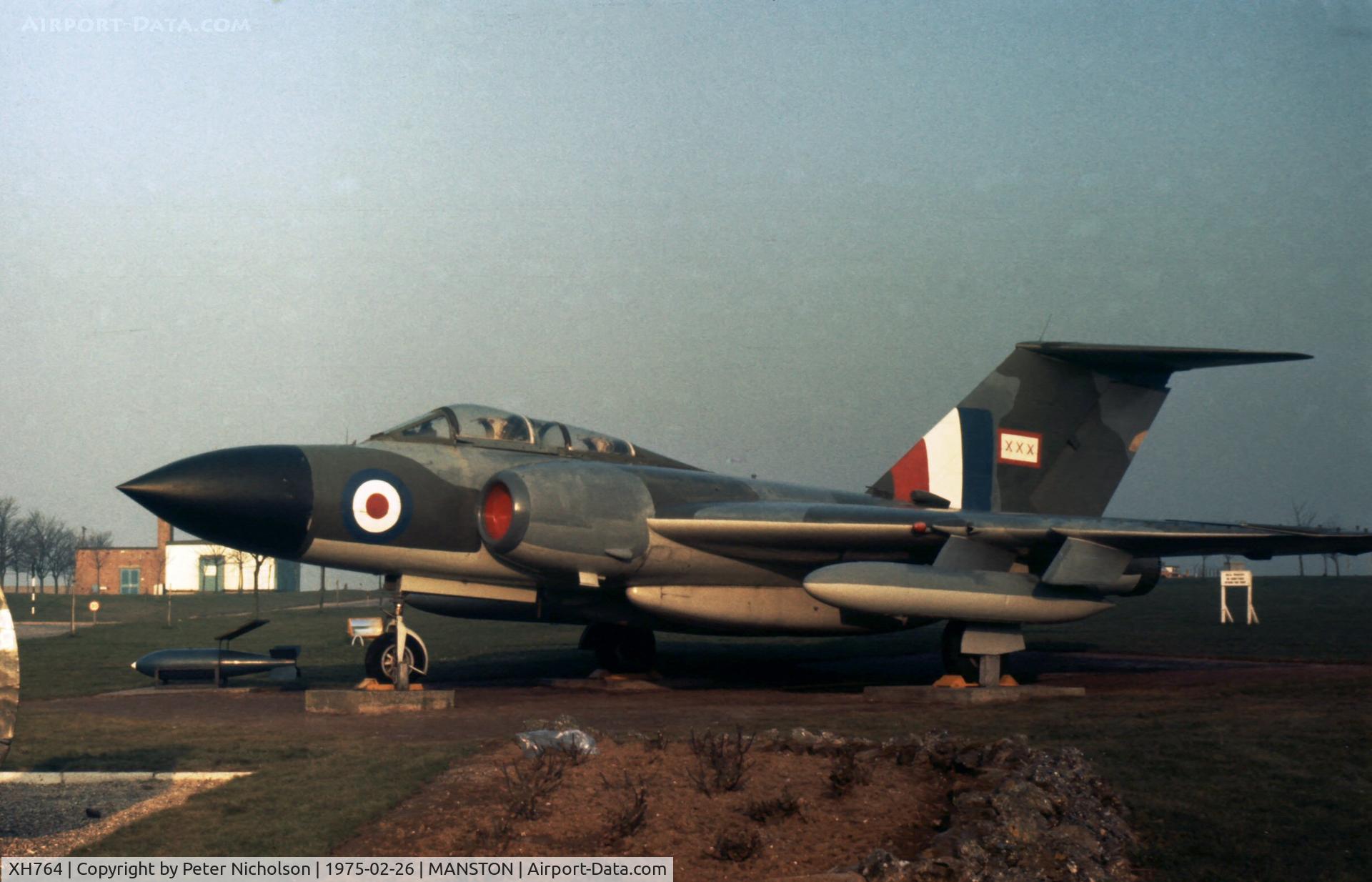 XH764, 1960 Gloster Javelin FAW.9R C/N Not found XH764, Javelin FAW.9R of 29 Squadron at RAF Manston in February 1975.