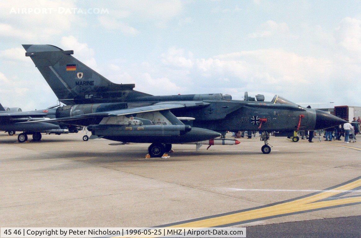 45 46, Panavia Tornado IDS C/N 616/GS194/4246, Tornado IDS of Marineflieger MFG-2 on display at the 1996 Mildenhall Air Fete.