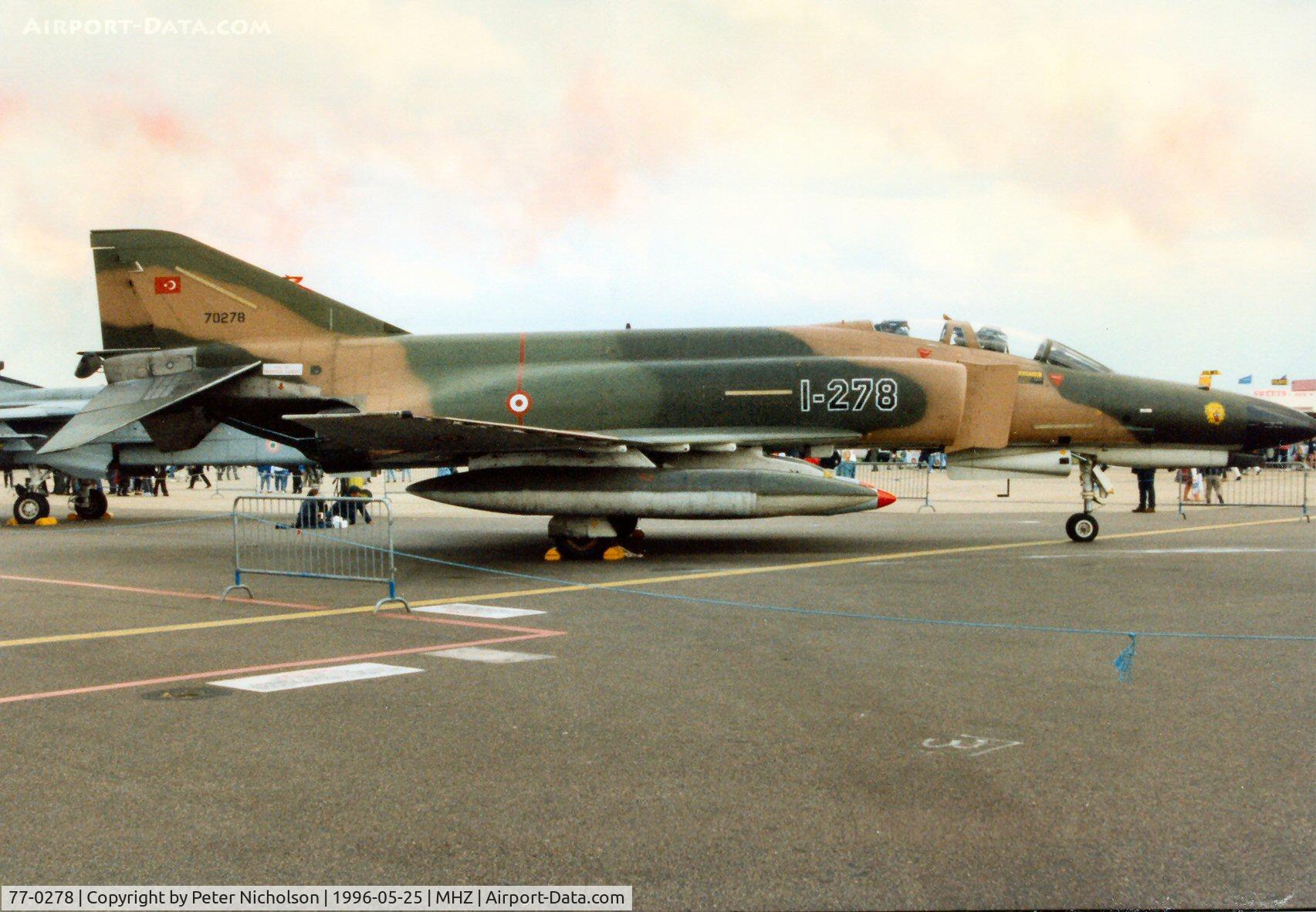 77-0278, 1977 McDonnell Douglas F-4E Phantom II C/N 4986, F-4E Phantom of 1ci AHU Turkish Air Force on display at the 1996 Mildenhall Air Fete.
