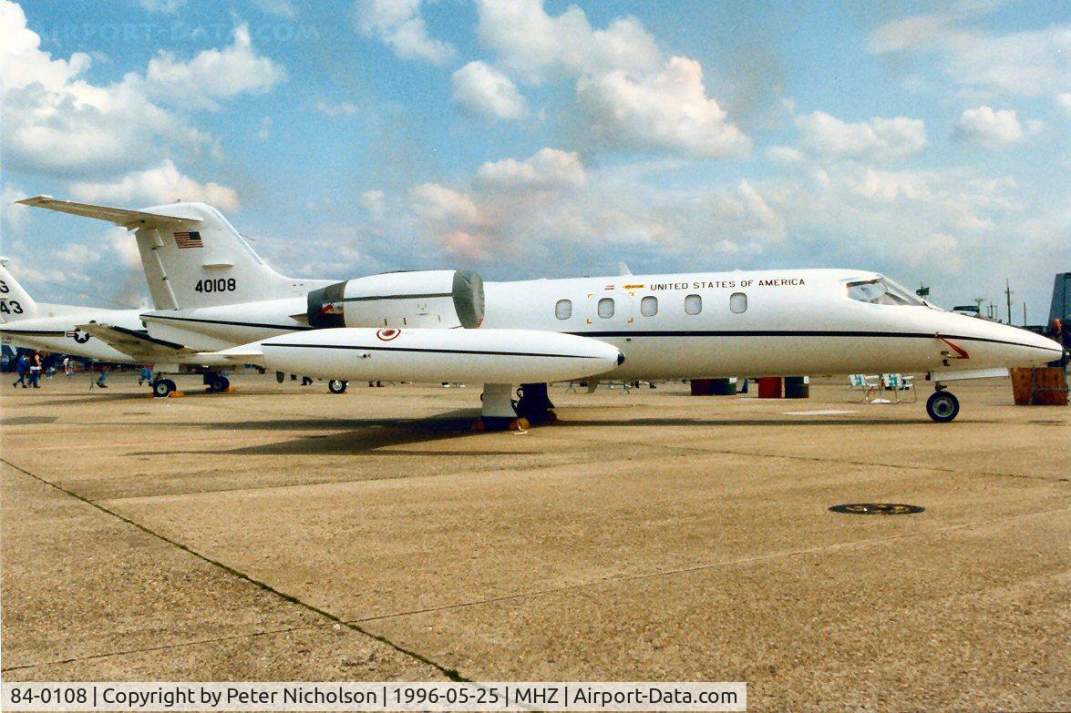 84-0108, 1984 Gates Learjet C-21A C/N 35A-554, Learjet C-21A of 76th Airlift Squadron/86th Airlift Wing at Ramstein on display at the 1996 Mildenhall Air Fete.