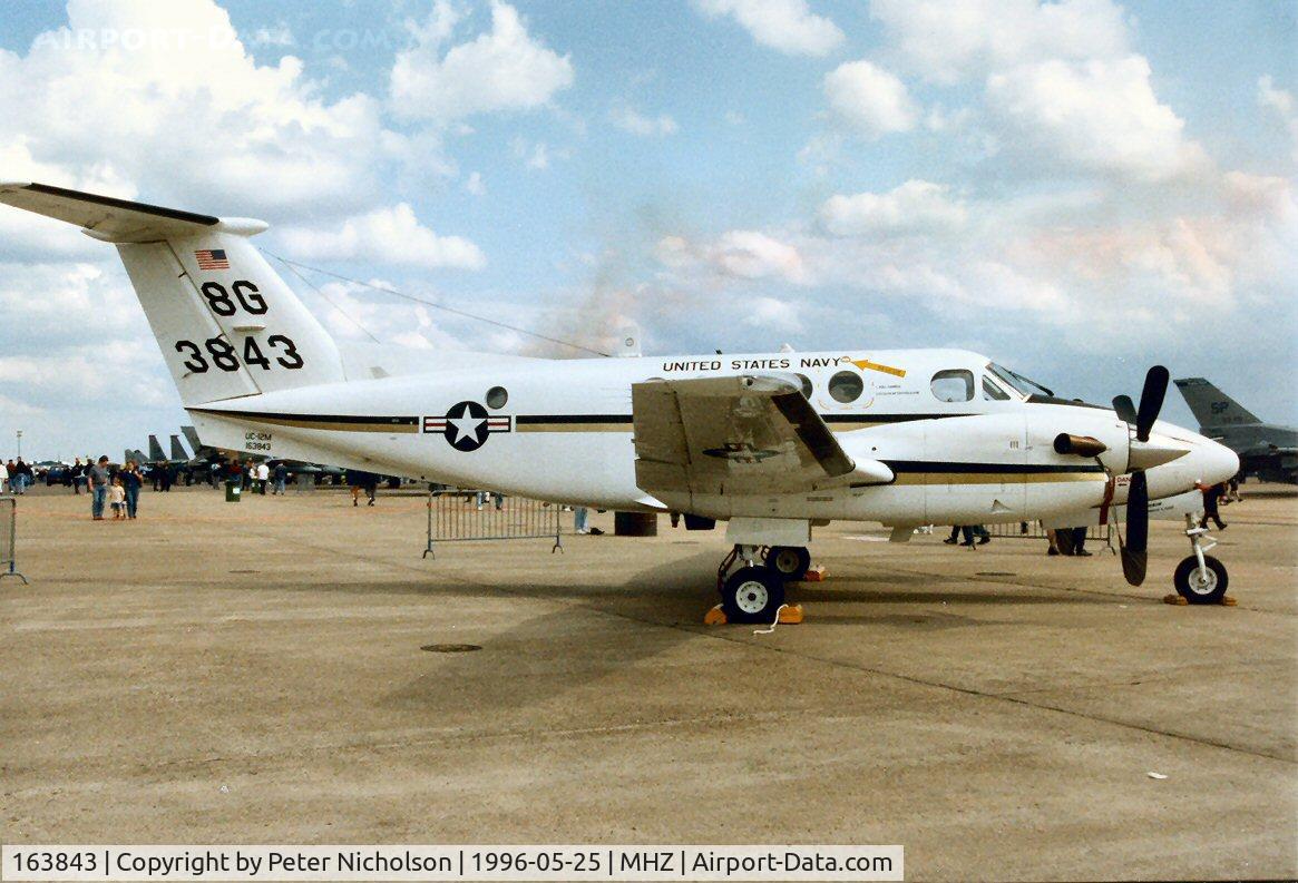 163843, 1987 Beech UC-12M Huron C/N BV-8, The Mildenhall Naval Air Facility's UC-12M Huron was on display at the 1996 Mildenhall Air Fete.