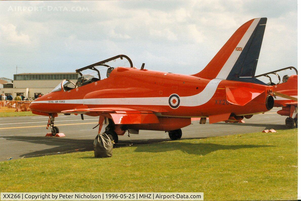XX266, 1979 Hawker Siddeley Hawk T.1A C/N 102/312102, Hawk T.1A of the Red Arrows display team at the 1996 Mildenhall Air Fete.