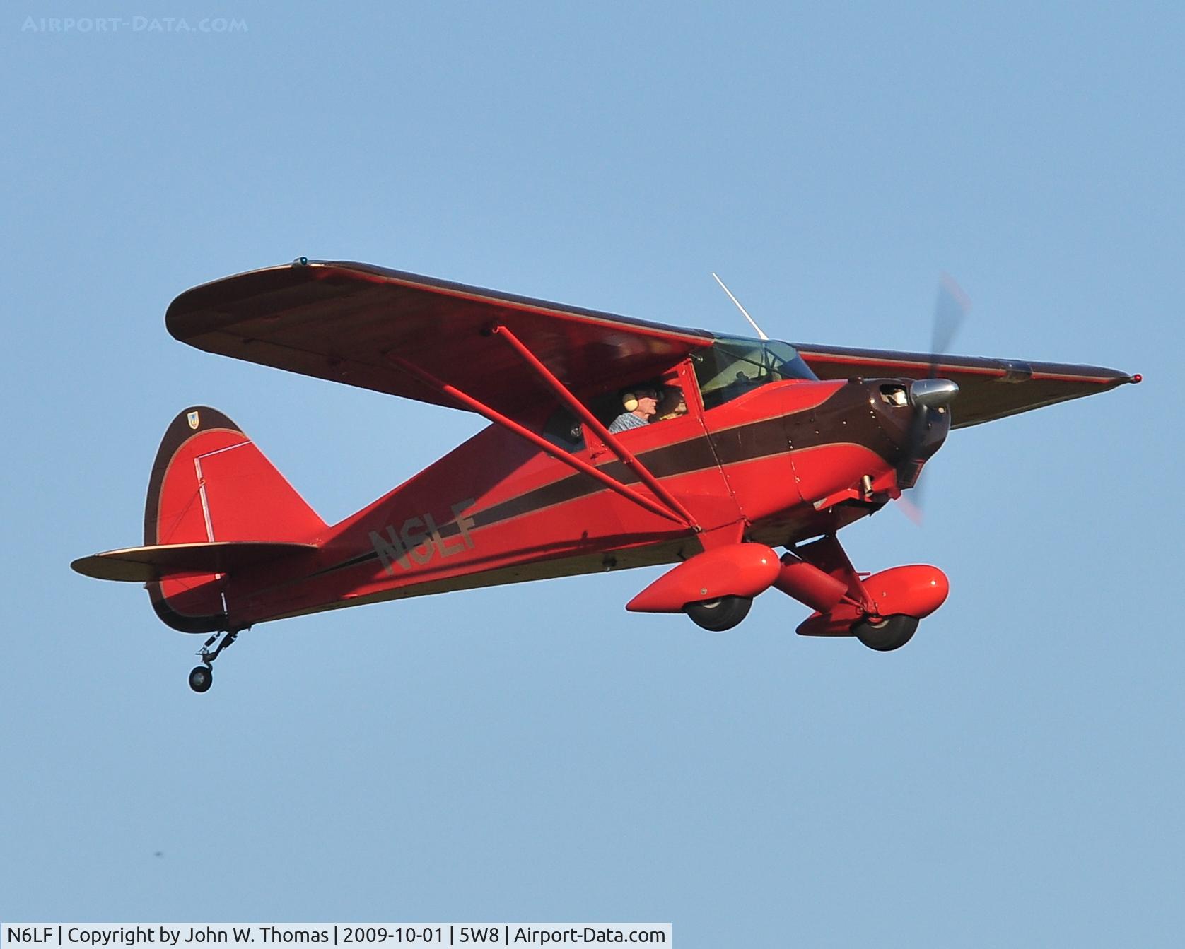 N6LF, 1948 Piper PA-17 Vagabond C/N 17-134, Departing runway 22