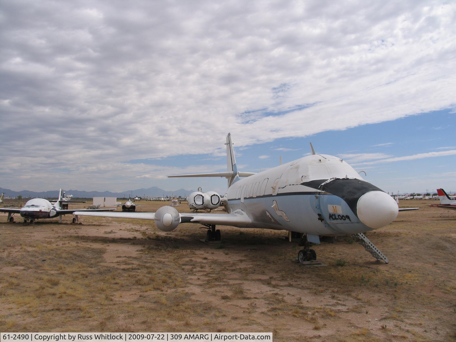 61-2490, 1962 Lockheed VC-140B-LM Jetstar C/N 1329-5024, Photo as stored at Davis-Monthan AFB, Tucson.  Plane set to be transferred to National Park Service at LBJ Ranch, Texas