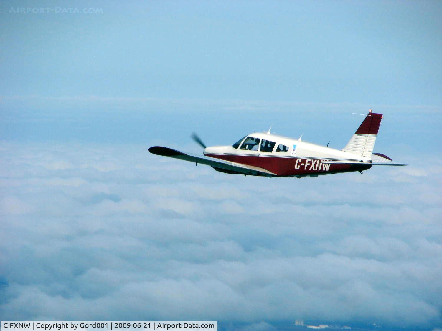 C-FXNW, 1968 Piper PA-28R-180 Cherokee Arrow C/N 28R-30408, In flight gear up