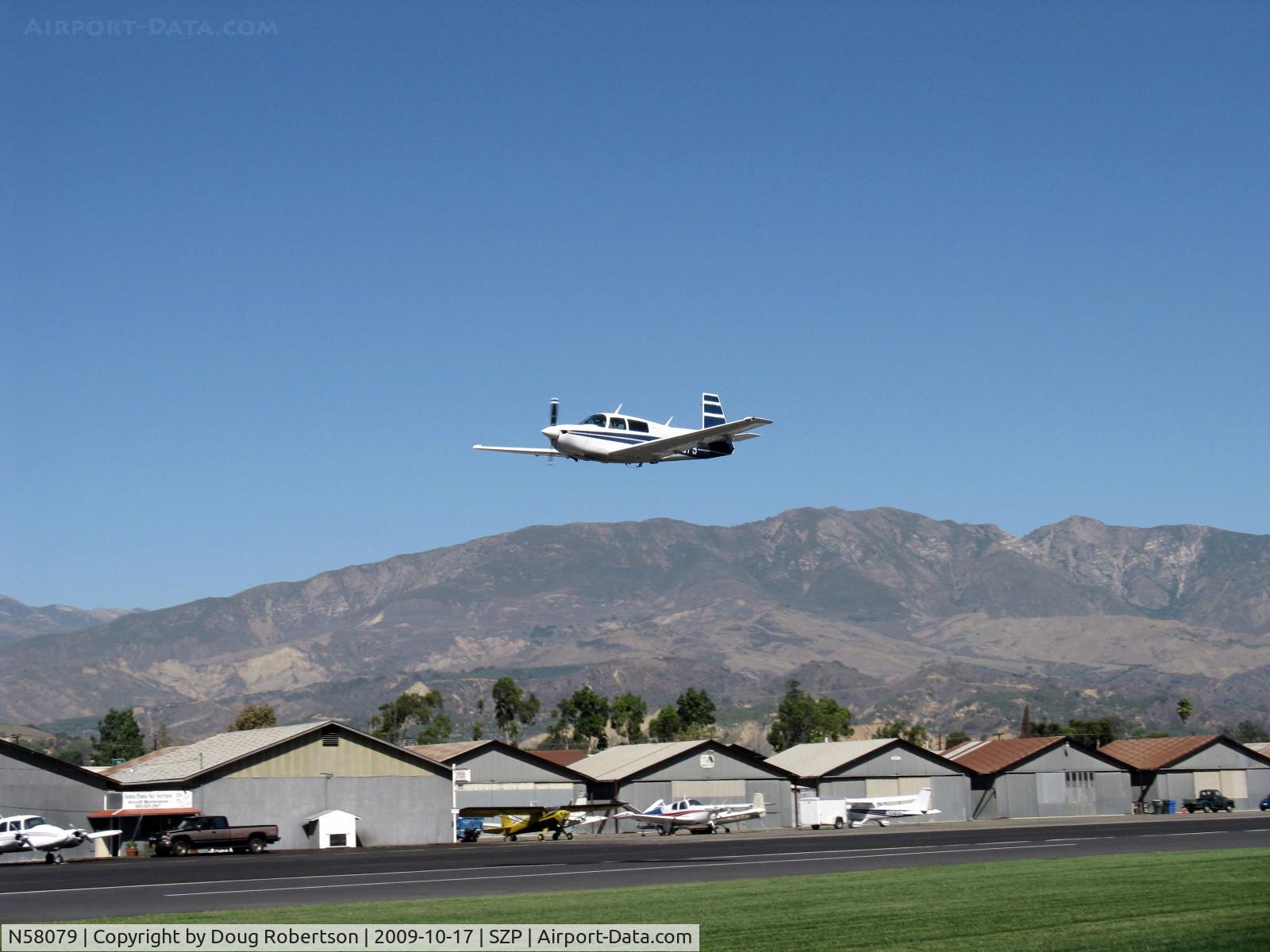 N58079, Mooney M20J 201 C/N 24-1638, 1987 Mooney M20J 201LM (Lean Machine), Lycoming IO-360 200 Hp, high-speed low pass over Rwy 22