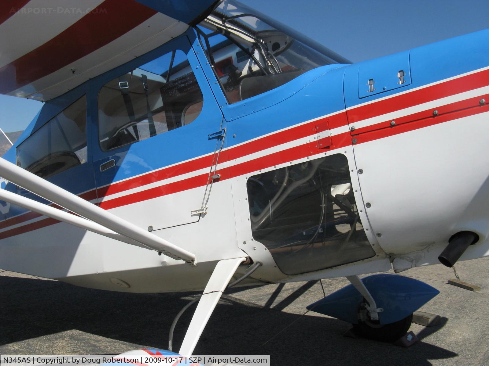 N345AS, 1980 Bellanca 8KCAB Decathlon C/N 592-80, 1980 Bellanca 8KCAB SUPER DECATHLON, Lycoming AEIO-360 180 Hp, quick-release door and extra fenestration for aerobatic visibility