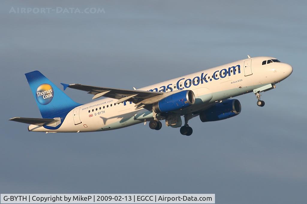 G-BYTH, 1993 Airbus A320-231 C/N 429, On the climb-out from 05L.