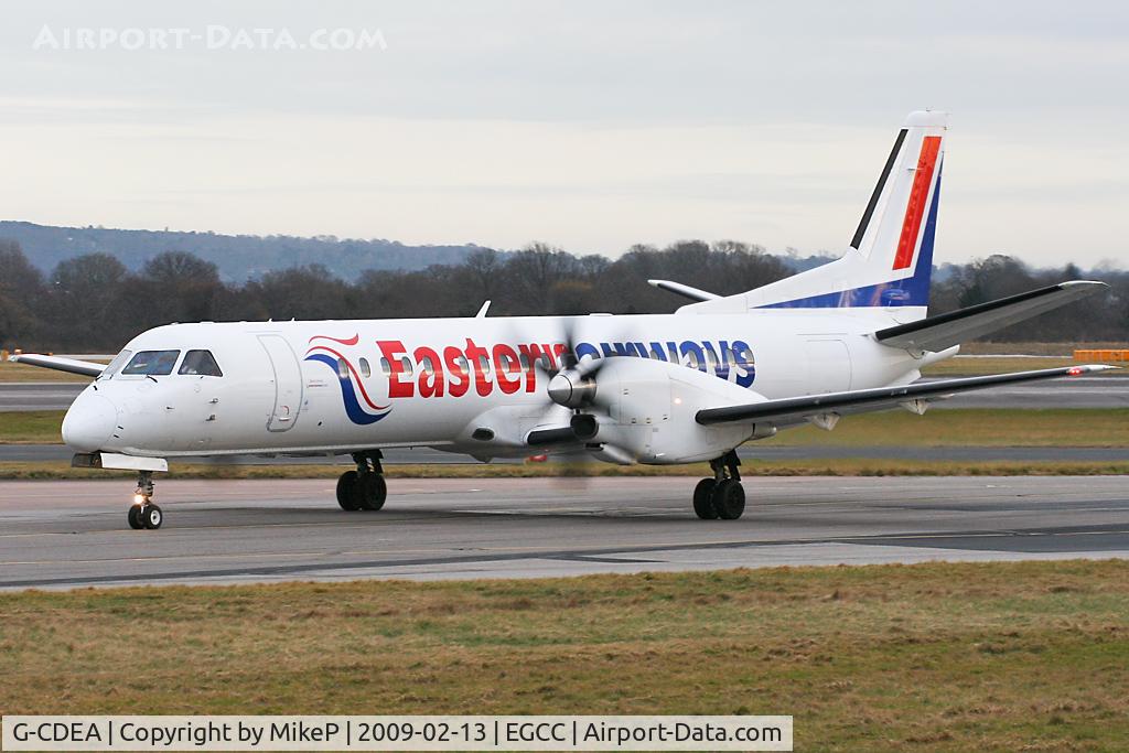 G-CDEA, 1994 Saab 2000 C/N 2000-009, Still in old colours.