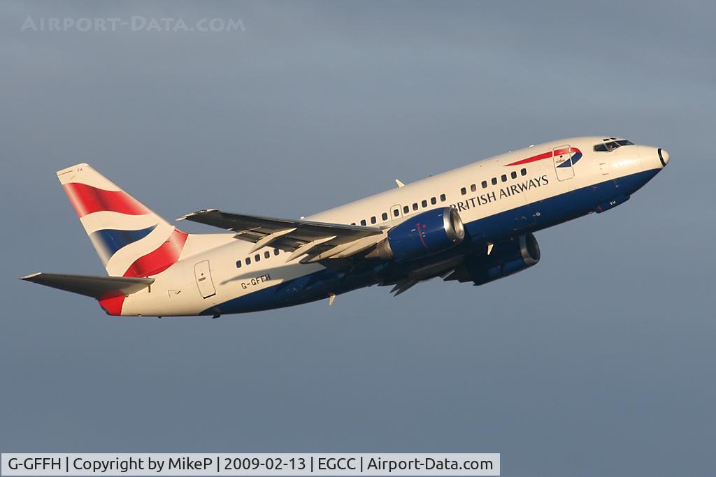 G-GFFH, 1994 Boeing 737-5H6 C/N 27354, Climbing away from Runway 05L.