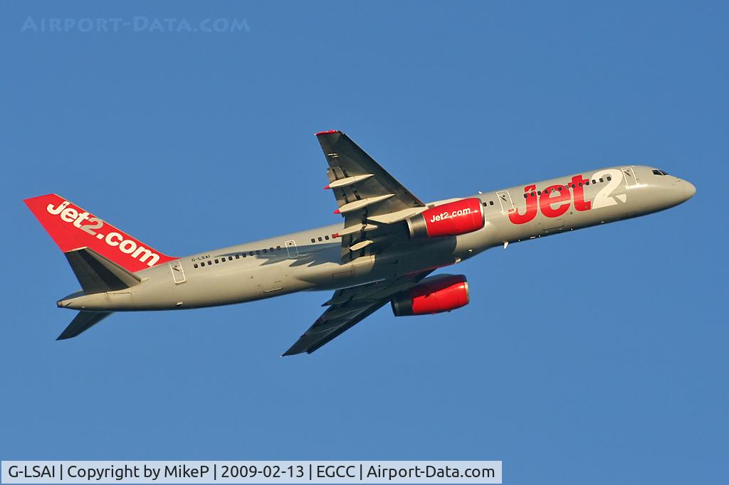 G-LSAI, 1987 Boeing 757-21B C/N 24016, On the climb-out from 05L.