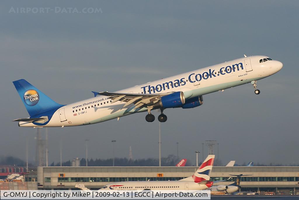 G-OMYJ, 1997 Airbus A321-211 C/N 677, Climbing away from Runway 05L.