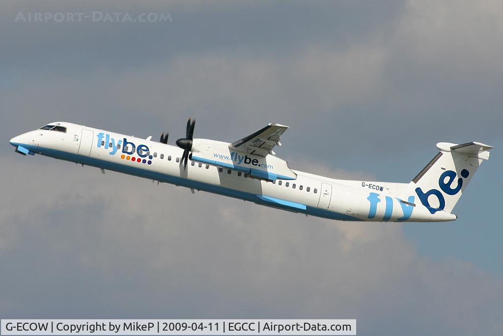 G-ECOW, 2000 De Havilland Canada DHC-8-402Q Dash 8 C/N 4021, Climbing away from Runway 23R.