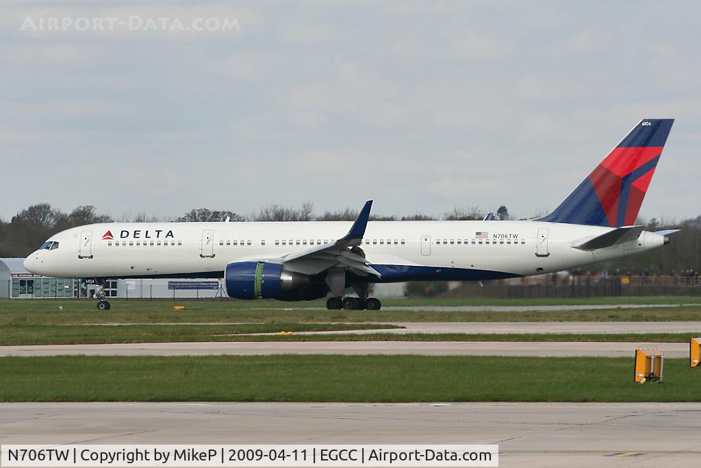 N706TW, 1997 Boeing 757-2Q8 C/N 28165, About to vacate Runway 23R.