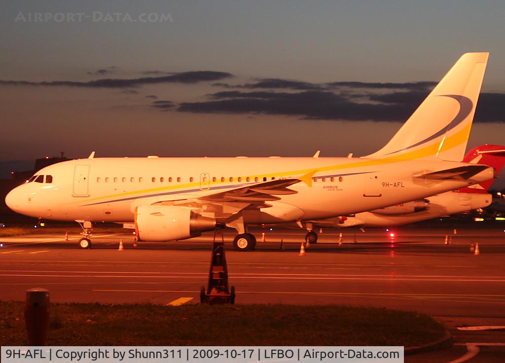 9H-AFL, 2008 Airbus ACJ318 (A318-112/CJ) C/N 3363, Parked for night stop...