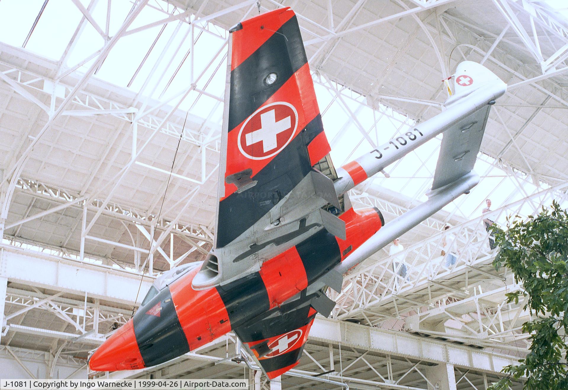 J-1081, 1959 De Havilland (F+W Emmen) Vampire FB6 (DH-100) C/N 992, De Havilland D.H.100 Vampire FB6 of the Flugwaffe now retired to the Technik-Museum Speyer