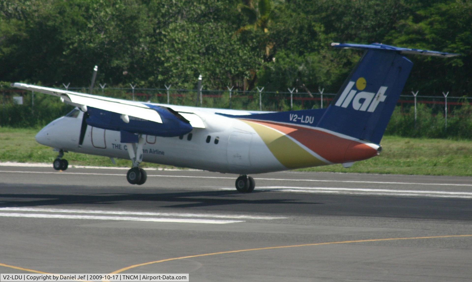 V2-LDU, 1991 De Havilland Canada DHC-8-102 Dash 8 C/N 270, Its a bit windy up in here.