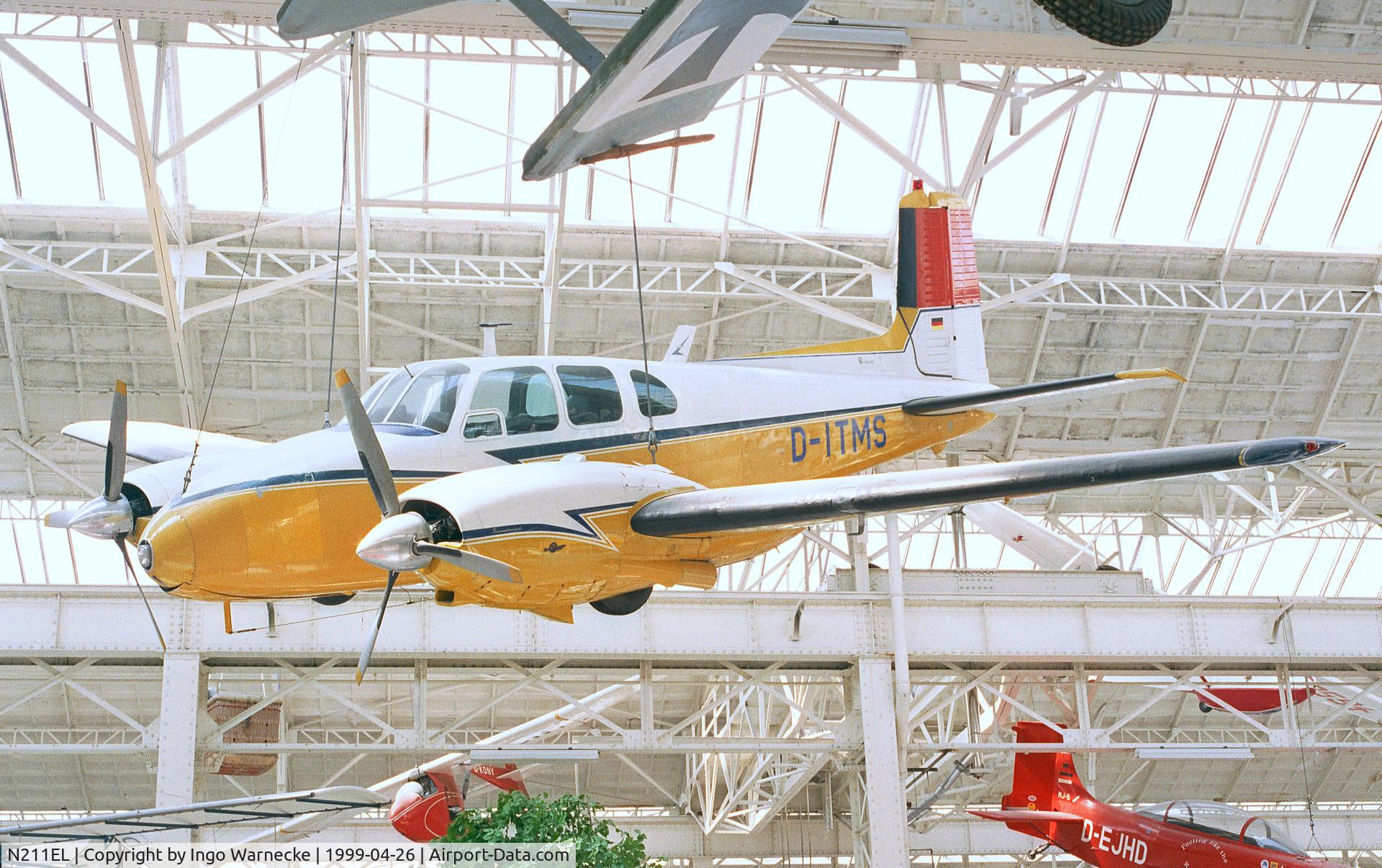 N211EL, 1957 Beech E50 Twin Bonanza C/N EH-56, Beechcraft E50 Twin Bonanza posing as 'D-ITMS' at the Technik-Museum Speyer
