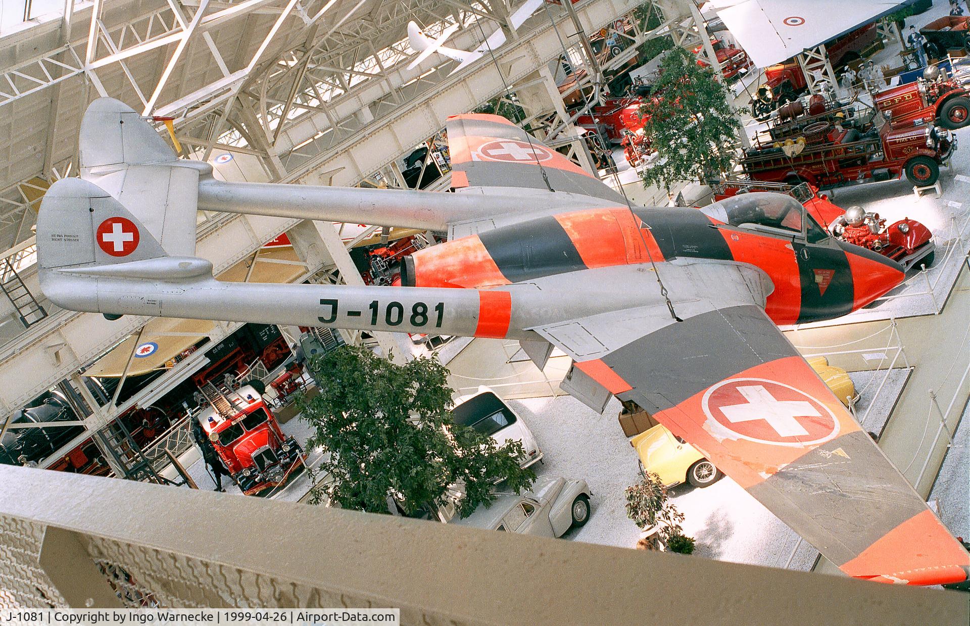 J-1081, 1959 De Havilland (F+W Emmen) Vampire FB6 (DH-100) C/N 992, De Havilland D.H.100 Vampire FB6 of the Flugwaffe now retired to the Technik-Museum Speyer
