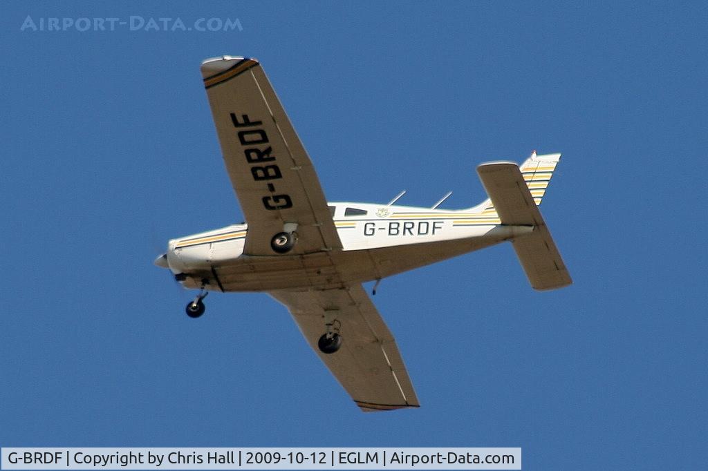 G-BRDF, 1977 Piper PA-28-161 Cherokee Warrior II C/N 28-7716085, in the circuit above White Waltham