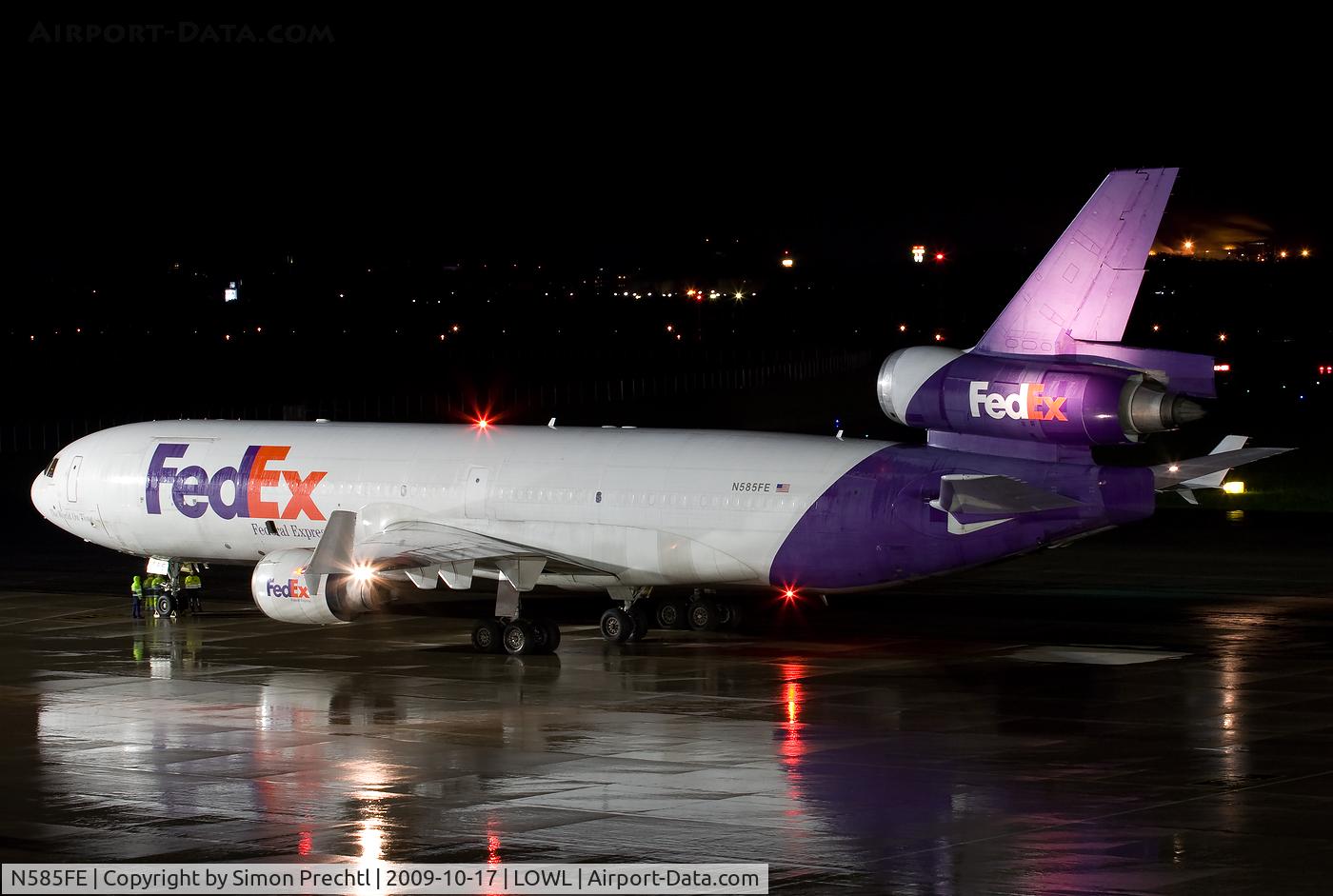 N585FE, 1992 McDonnell Douglas MD-11F C/N 48481, N585FE @ Linz Airport