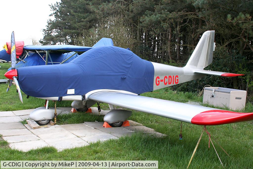 G-CDIG, 2005 Aerotechnik EV-97 Eurostar C/N PFA 315-14353, Based here at Ince, Lancashire.