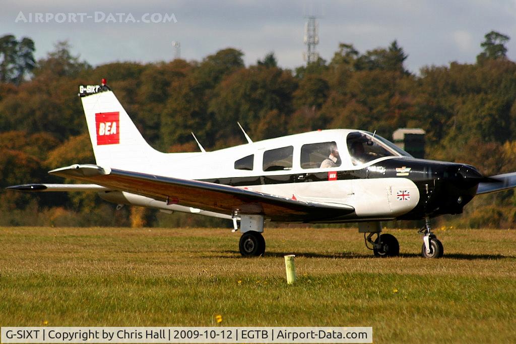G-SIXT, 1988 Piper PA-28-161 Cherokee Warrior II C/N 2816056, British Airways Flying Club, painted in circa. 1960's BEA colours, the otherside is in BOAC colours