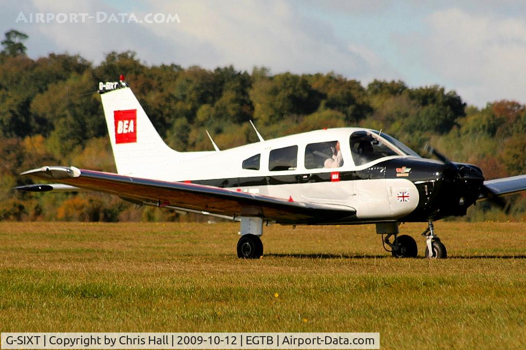 G-SIXT, 1988 Piper PA-28-161 Cherokee Warrior II C/N 2816056, Airways Flying Club, painted in circa. 1960's BEA colours, the otherside is in BOAC colours