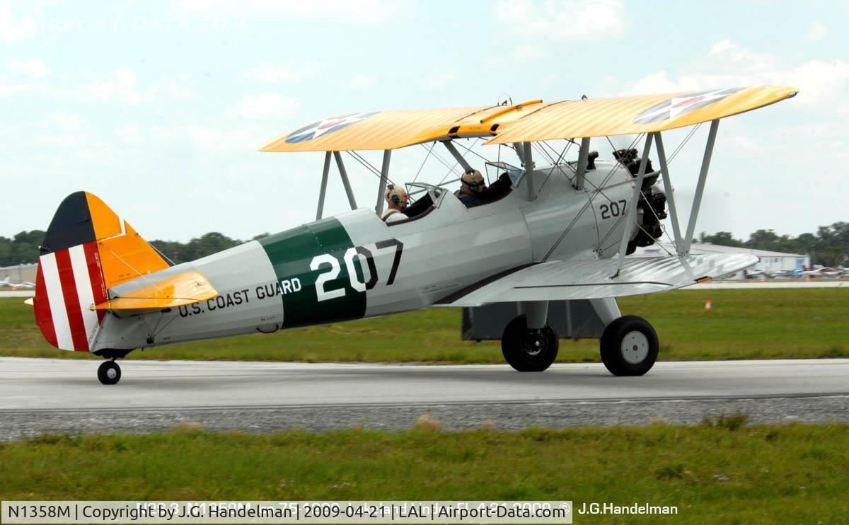 N1358M, 1941 Boeing B75N1 C/N 75-1229, Taxiing at 2009 Sun N' Fun