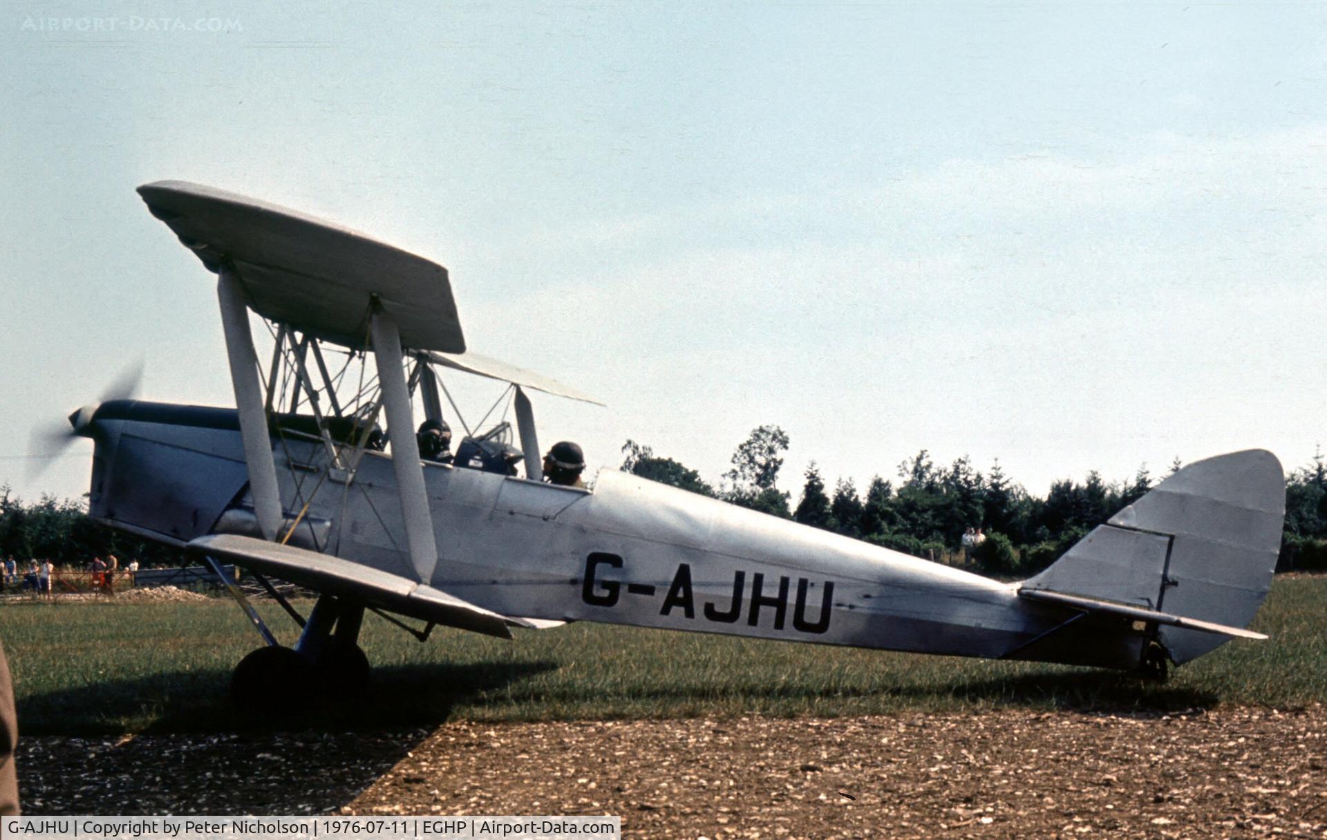 G-AJHU, 1942 De Havilland DH-82A Tiger Moth II C/N 83900, This Tiger Moth was present at the 1976 Popham Fly-In.