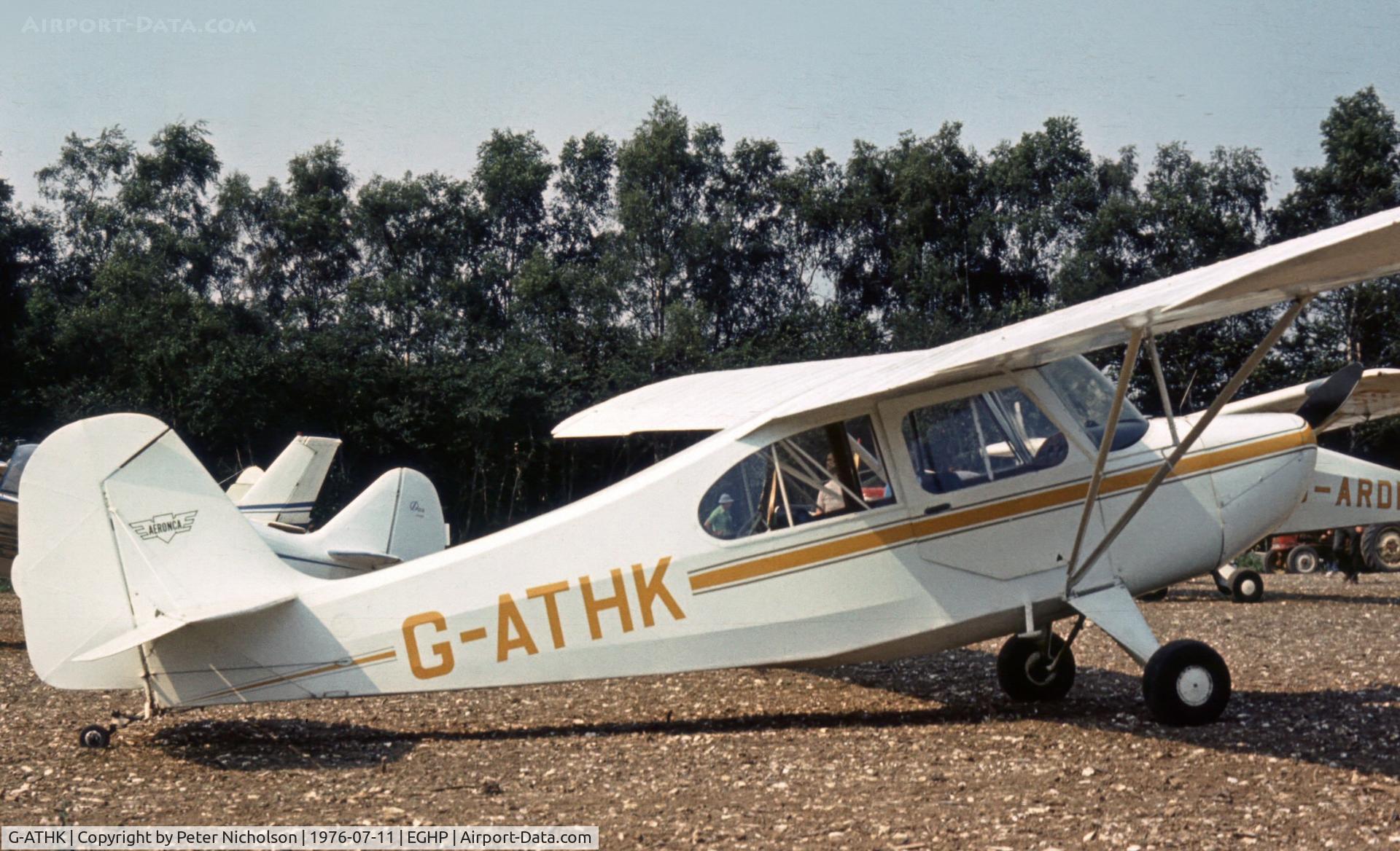 G-ATHK, 1946 Aeronca 7AC Champion C/N 7AC-971, This Aeronca 7AC Champion was present at the 1976 Popham Fly-In.