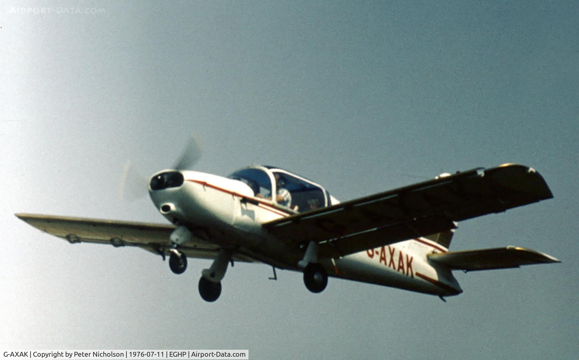 G-AXAK, 1969 Socata MS-880B Rallye Club C/N 1304, This MS.880B Rallye Club was present at the 1976 Popham Fly-In.