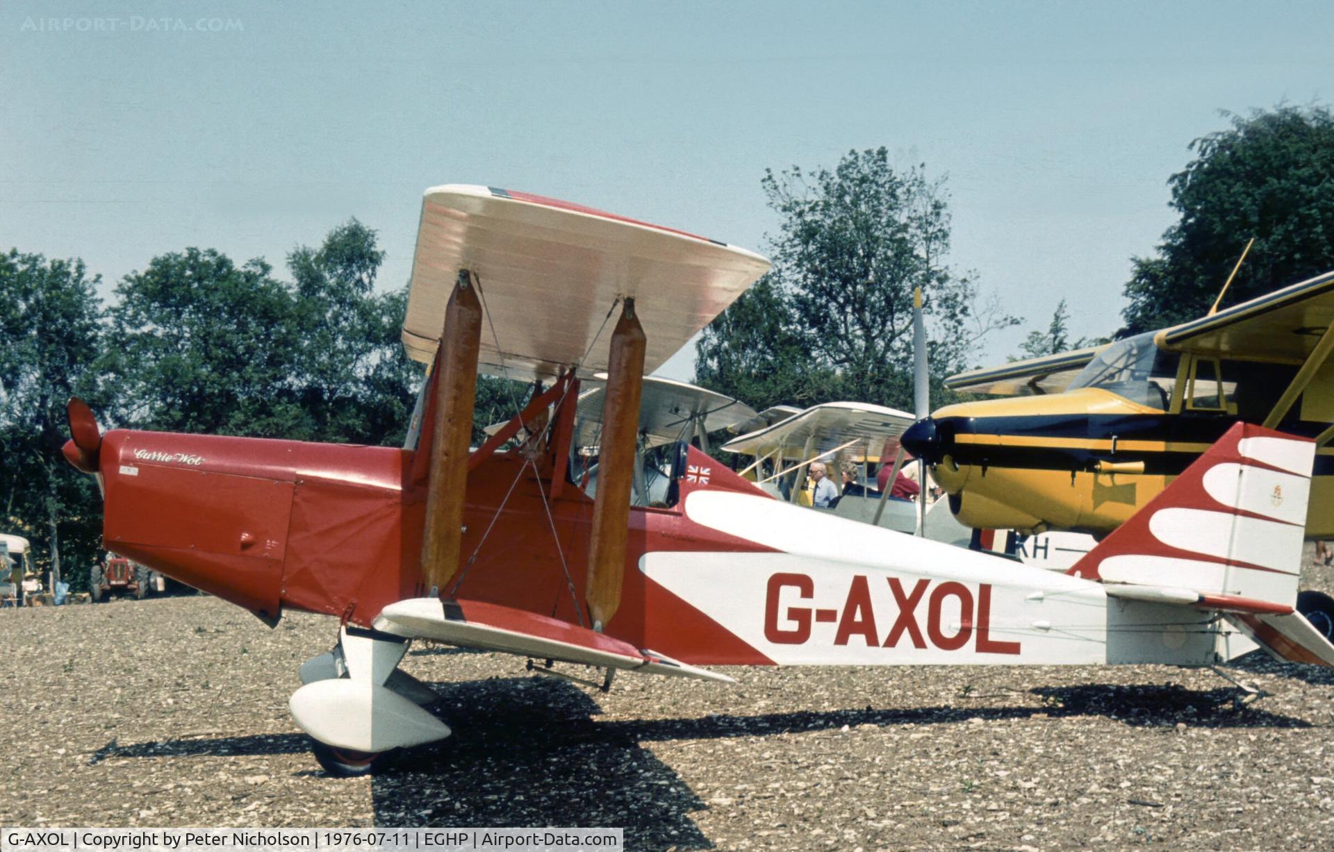 G-AXOL, 1972 Currie Wot C/N PFA 3012, This Currie Wot Special was present at the 1976 Popham Fly-In.