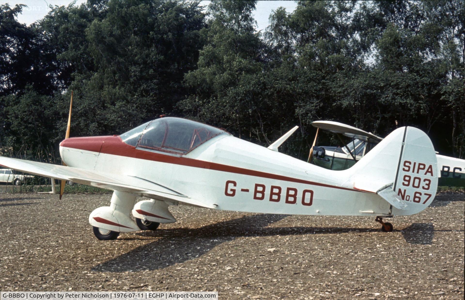 G-BBBO, 1951 SIPA 903 C/N 67, This Sipa 903 was present at the 1976 Popham Fly-In.