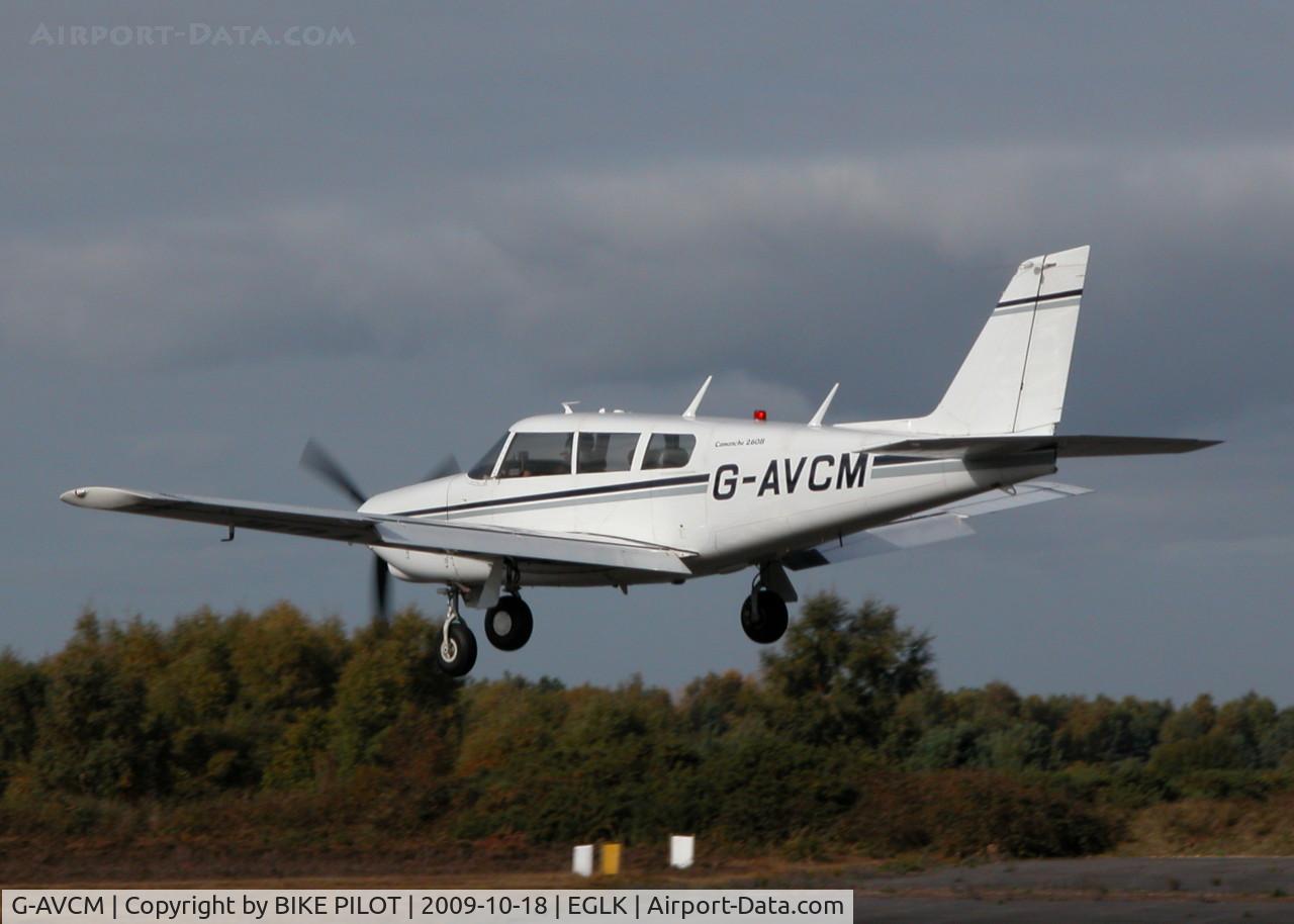 G-AVCM, 1966 Piper PA-24-260 Comanche B C/N 24-4520, NICE COMANCHE ABOUT TO TOUCHDOWN ON RWY 25