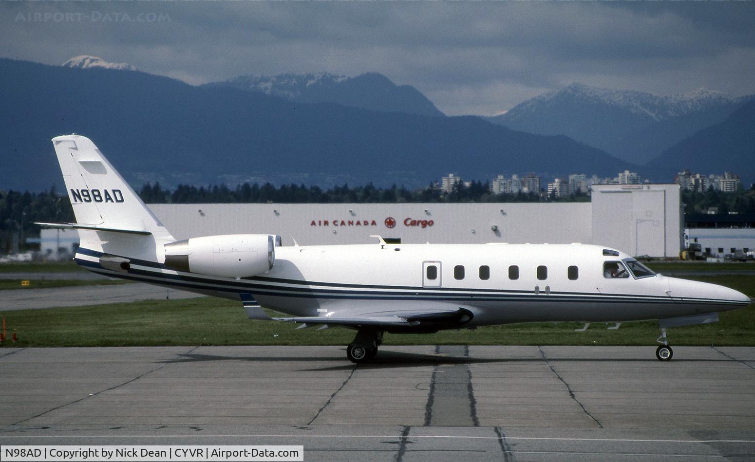 N98AD, 1997 Israel Aircraft Industries IAI-1125A Astra SPX C/N 095, CYVR