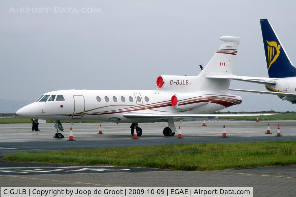 C-GJLB, 1998 Dassault Falcon 50EX C/N 270, parked in a corner of Derry airport