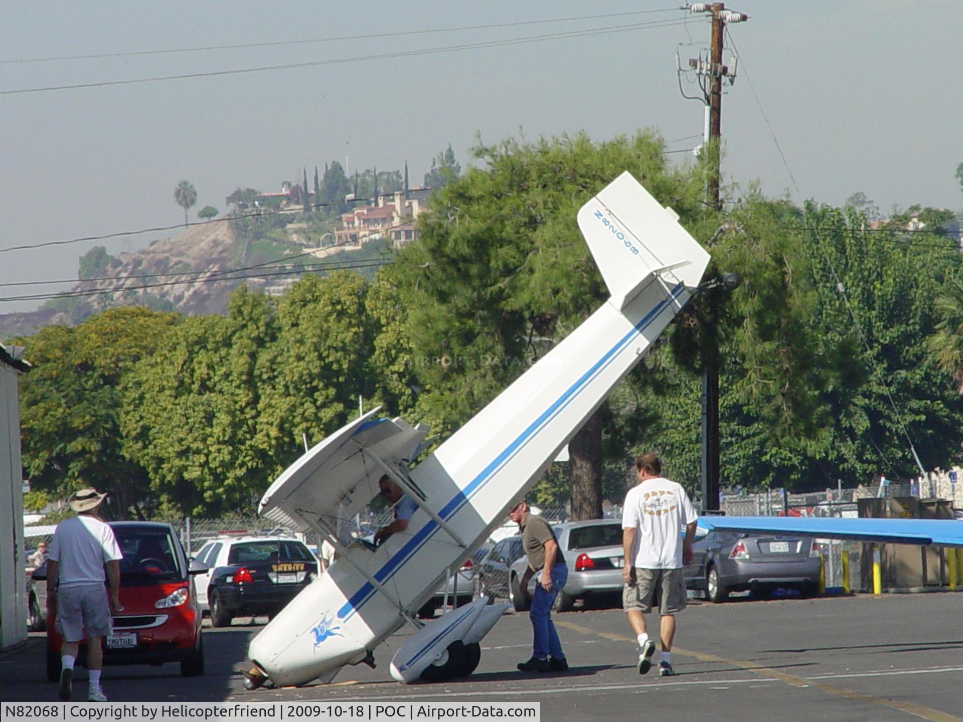 N82068, 1946 Champion 7AC C/N 7AC694, How not to park a plane, owner/pilot DID NOT DO THIS