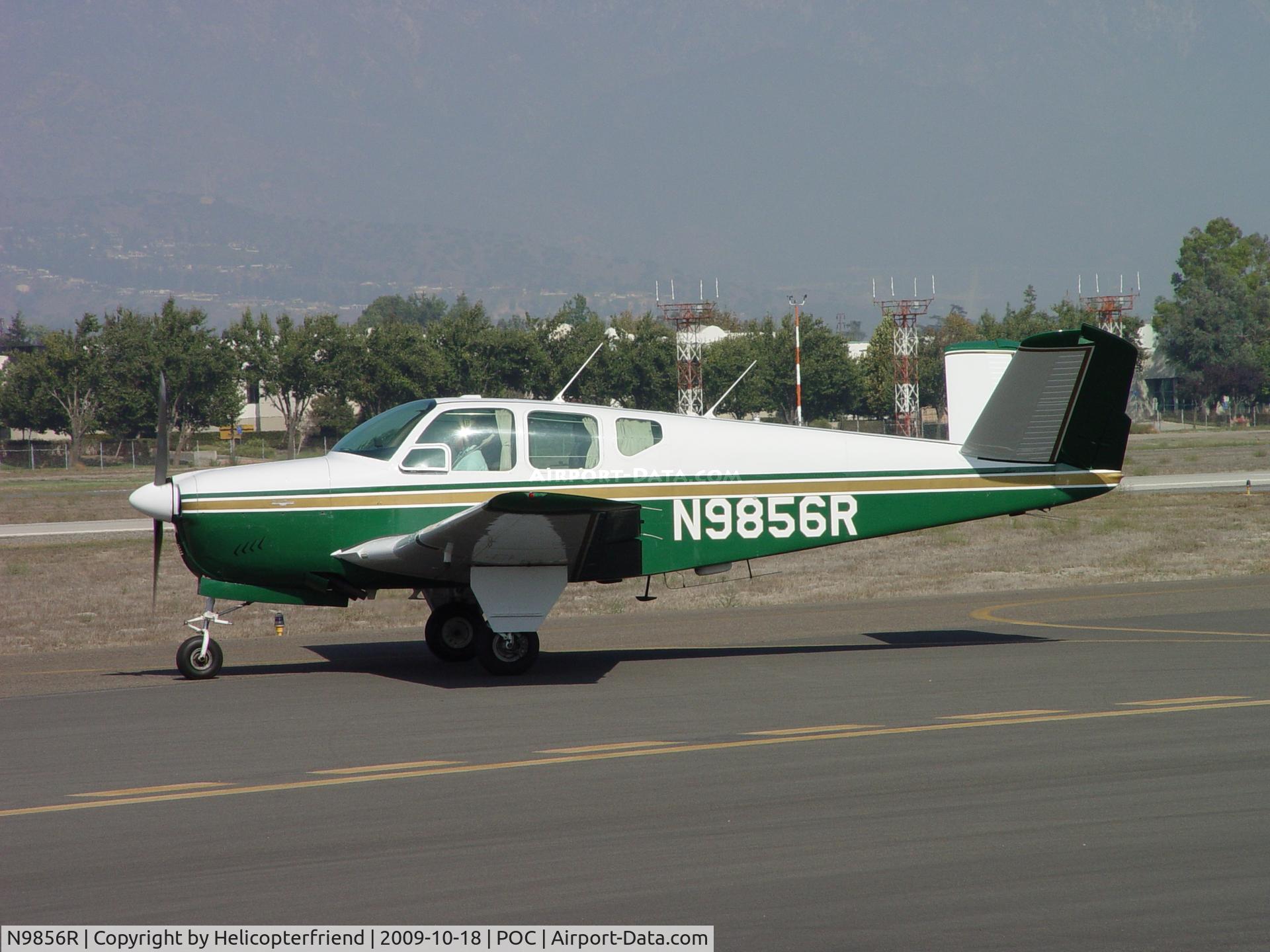 N9856R, 1960 Beech M35 Bonanza C/N D-6398, Taxiing back to hanger