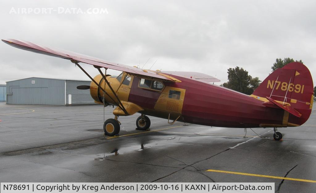 N78691, 1944 Noorduyn UC-64A Norseman C/N 637, This plane was restored to flying condition right here at AXN between 2003-2005. Still stops by every once in awhile