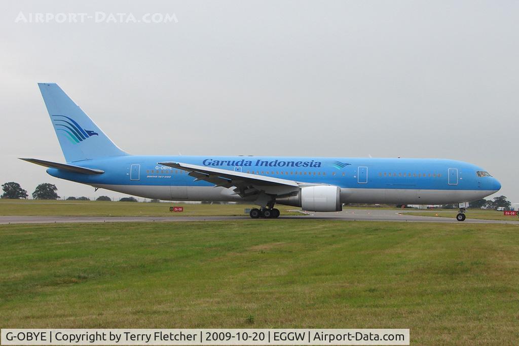 G-OBYE, 1998 Boeing 767-304/ER C/N 28979, Thomson B767 in Garuda International colours at Luton