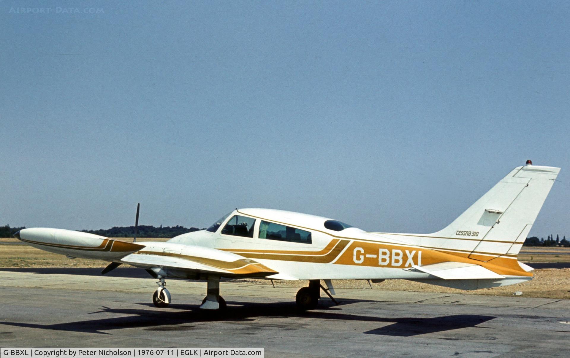 G-BBXL, 1974 Cessna 310Q C/N 310Q1076, Cessna 310Q seen at Blackbushe in the Summer of 1976.