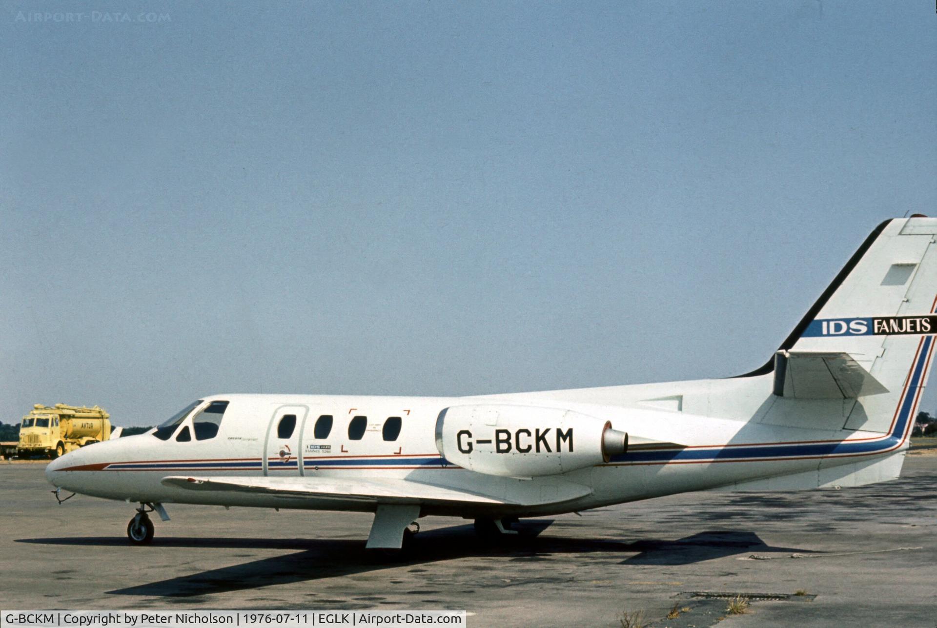 G-BCKM, 1974 Cessna 500 Citation C/N 500-0198, Cessna 500 Citation seen at Blackbushe in the Summer of 1976.