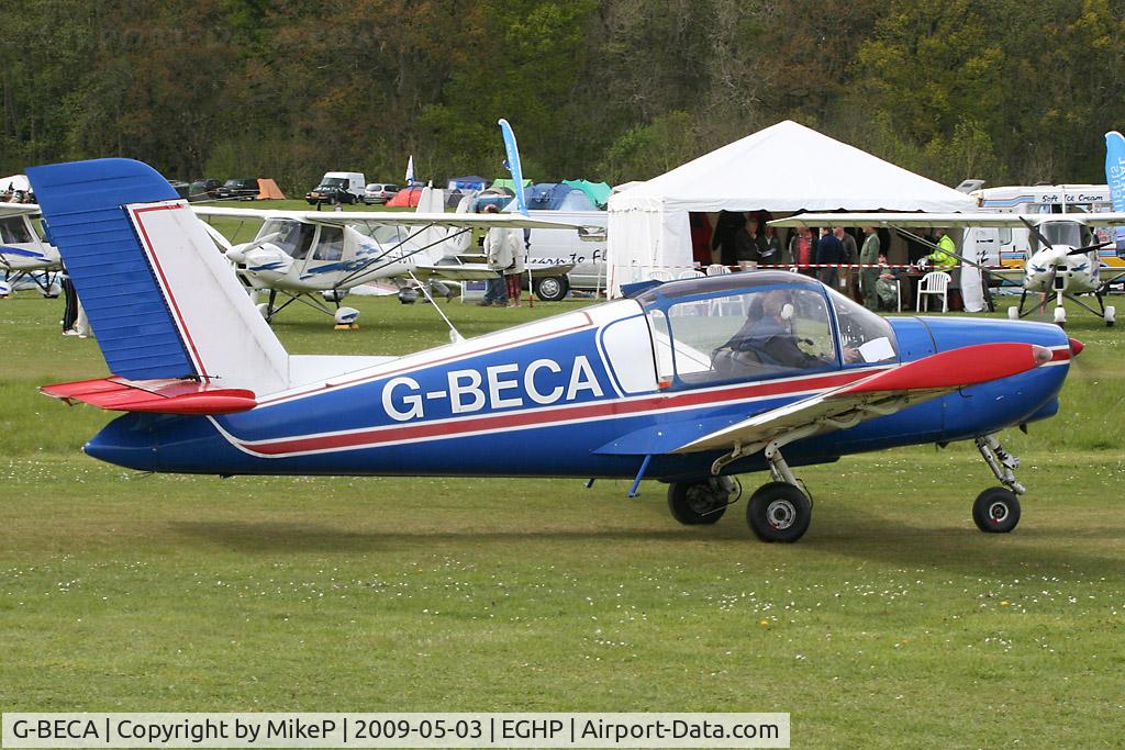 G-BECA, 1976 Socata Rallye 100ST Galopin C/N 2751, Taken during the 2009 Microlight Trade Fair.