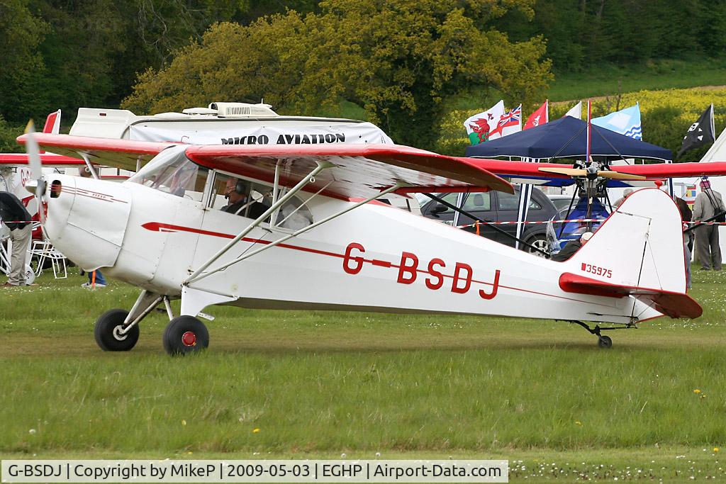 G-BSDJ, 1941 Piper J-4E Cub Coupe C/N 4-1456, Pictured during the 2009 Microlight Trade Fair.