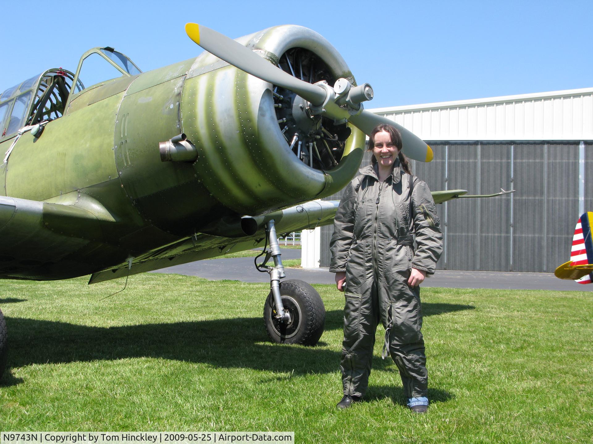 N9743N, Consolidated Vultee BT-13A C/N 10990, back seater