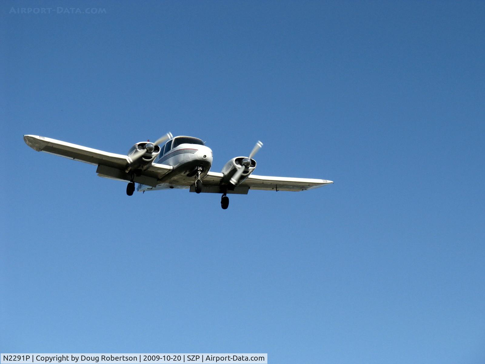 N2291P, 1957 Piper PA-23 Apache C/N 23-902, 1957 Piper PA-23 150 APACHE, two Lycoming O-320s 150 Hp each, on final Rwy 22